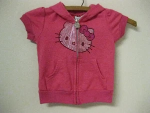 Chaqueta con Capucha Hello Kitty Rosa Caliente Niñas Talla 3T Bling Cuentas Cremallera Completa por Sanrio - Imagen 1 de 6