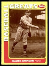 1991 SWELL BASEBALL GREATS -  #130 WALTER JOHNSON WASHINGTON SENATORS