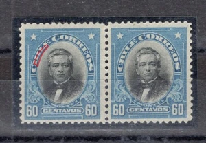 CHILE 1912 Manuel Montt ABN pair MH scarce RETOUCHED - Picture 1 of 2