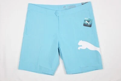 Pantalones Cortos de Tabla Puma Para Hombre Calce Regular 10" Entrepierna Azul Blanco Logo Bolsillos Laterales Foto 1 de 4