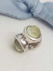 Authentic Pandora Natural Light Prehnite Stone Charm - 790351PR - Retired - Picture 1 of 4