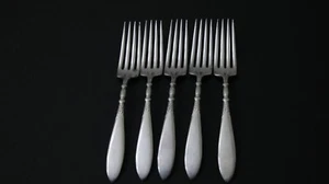 QUEEN ANNE ST. MORITZ Rogers Bros  Silverplate Flatware Five Dinner Forks - Picture 1 of 3