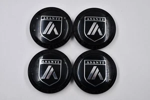 Set 4 Asanti Black Label ABLCAP1-GB Gloss Black Center Caps T128K81-H9 Snap In - Picture 1 of 13