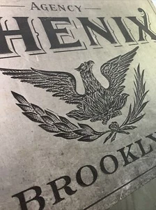 Antique RARE Original Phenix Insurance Agency Pressed Brooklyn NY Metal Sign - Picture 1 of 24