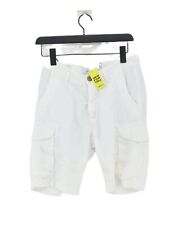 Bakers Women's Shorts W 30 in White Linen with Cotton Cargo
