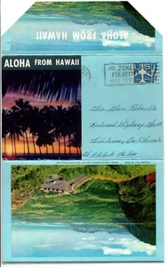 Aloha from Hawaii Vintage Postcard Foldout Scenes - Imagen 1 de 7
