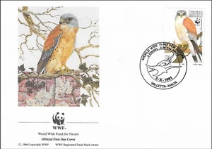 Falcon Lesser Kestrel Falco Naumanni Small Falcon Bird Nature Malta FDC 1991 - Picture 1 of 1
