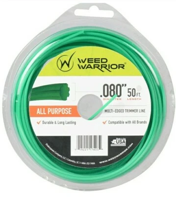 .080" x 50ft Weed Warrior Shaped Trimmer Line ~ FITS ALL BRANDS - Image 1 of 4