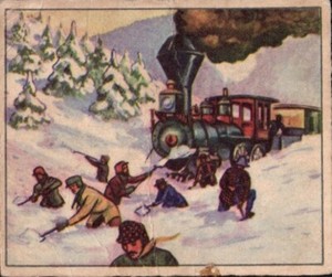 1949 Bowman Wild West #36 A-36 Snowbound Train A505