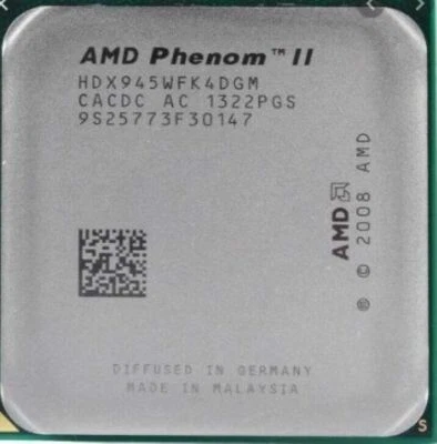 AMD Phenom II X4 945 Quad-Core 3.0 GHz HDX945WFK4DGM Socket AM3 CPU Processors - Image 1 of 4
