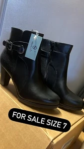 mysoft Women's Zipper Bootie Chunky Stacked Heel Ankle Boots Buckle Strap Ankle - Picture 1 of 2