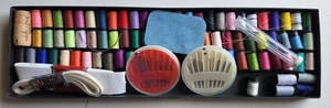 83 Mini Thread Spools for Sewing Embroidery Quilting + contents of box Vintage - Picture 1 of 7