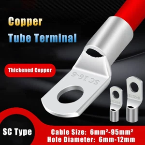 Copper Tube Terminal SC Type Battery Welding Cable Ring Lug Crimp Connectors - Picture 1 of 14