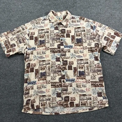 Camisa hawaiana Kahala para hombre extra grande blanca John Severson Aloha Tiki Rayón Foto 1 de 4