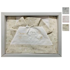Coordinato lettino Piccole Emozioni neonato set 3 pezzi in cotone ricamato 2532