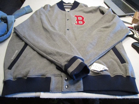 NWT  BOSTON RED SOX MLB  MENS MIDWEIGHT VARSITY JACKET GRAY 4XL Cover