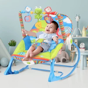 Baby Bouncer Infant to Toddler Rocker & Seat with Vibrations and Removable, Blue - Picture 1 of 12