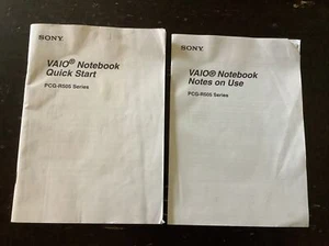 Sony VAIO Notebook Quick Start & Notes on Use PCG-R505 Series Computer manuals - Picture 1 of 11
