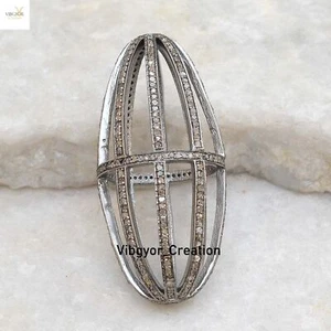 Conector para hacer joyas de plata de ley 925 con cuentas de pavé natural para encontrar diamantes - Imagen 1 de 3