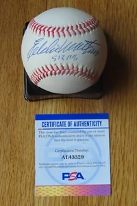 HOFer EDDIE MATTHEWS signed MILWAUKEE BRAVES NL Baseball PSA AL43329 512 HRs - Picture 1 of 2