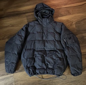 Chaqueta acolchada de plumas de rendimiento vintage Y2K American Eagle AE77 negra XL - Imagen 1 de 12