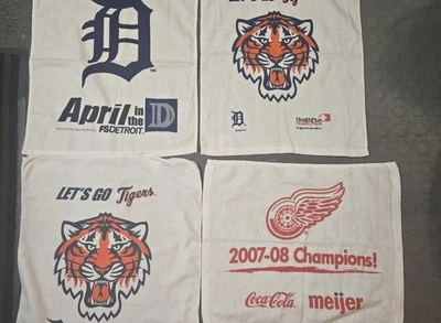 Lote de 4 toallas Detroit Tigers/Red Wings Stadium Rally 2011 15x17 Foto 1 de 4