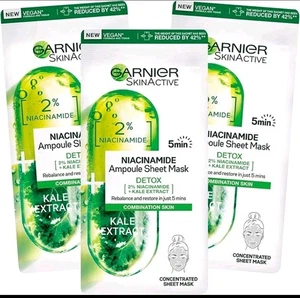 3 x Garnier Skin Active Niacinamide Ampoule Sheet Face Mask - New - Picture 1 of 4