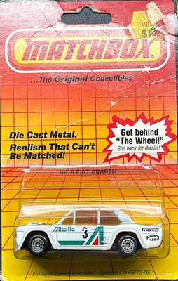 VINTAGE 1982 MATCHBOX No. 9 FIAT ABARTH  'ALITALIA' - RARE GREEN COLOR - Image 1 of 2