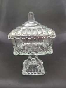 Vintage Jeannette Small Almost 5" Wedding Compote Candy Dish with Lid/Pedestal - Bild 1 von 8