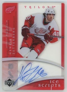 2007-08 UPPER DECK TRILOGY Henrik Zetterberg ICE SCRIPTS AUTO AUTOGRAPH - Picture 1 of 2