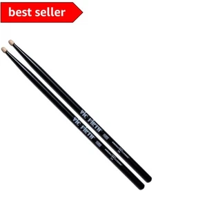 5AB Hickory Drumsticks - All-Black Finish & Perfect Balance for Drummers - Picture 1 of 2