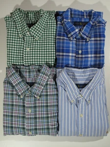 Lot Of 4 Ralph Lauren Men's Sz 2XL Long Sleeve Button Up Shirts~Plaid~Blue~Green - Picture 1 of 20