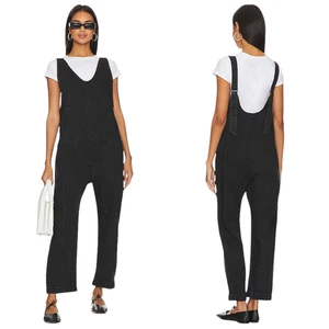 WE THE FREE High Roller Jumpsuit M Mineral Black Denim Scoop Neck Sleeveless - Picture 1 of 10