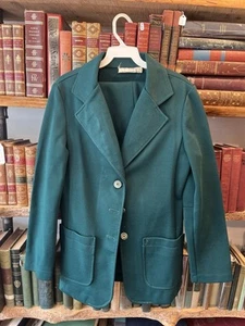 Vintage Rrruss Green Wool Pantsuit Set - Picture 1 of 12