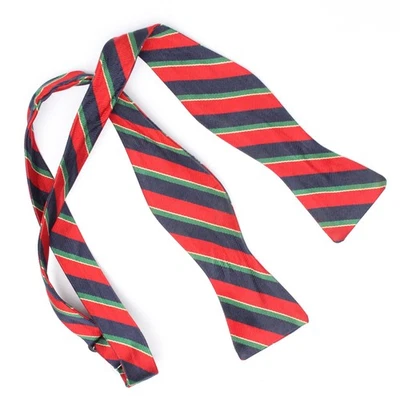 Pajarita de seda Robert Talbott de colección roja azul verde a rayas reloj de arena mariposa Foto 1 de 4