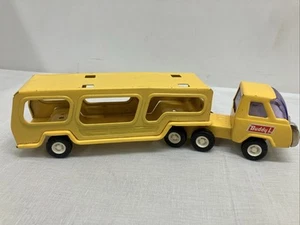 Vintage Yellow Buddy L Car Carrier Transport Truck Japan Pressed Steel 10.5” - Picture 1 of 14
