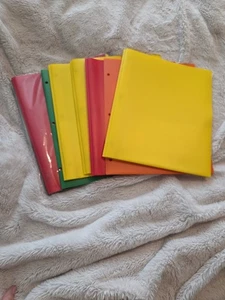 Kunststoff Ordner leicht benutzt oder nie benutzt gelb rot grün orange Schule - Bild 1 von 2
