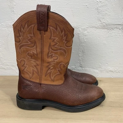 Botas de Trabajo Red Wing Pecos 1101 EH 11D Cuero Marrón Pull On Hechas en EE. UU. Foto 1 de 4