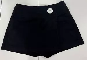 Cache size 6 Black With White Accent Button Coulottes Zip & Hook - Picture 1 of 11