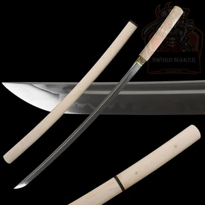Clay Temperped T10 Steel Japanese Samurai Sword Katana Shirasaya Razor Sharp - Picture 1 of 13