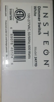 INSTEON Model 2477D Dimmer (White) 15amps With Quick Guide NIB (SCE 30y26) - Image 1 of 4