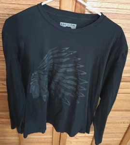 Camiseta Ring of Fire Para Hombres Grande Camiseta Indio Nativo Americano Jefe Cabeza Larga - Imagen 1 de 5
