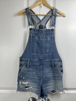 Pantalones cortos con tirantes Abercrombie & Fitch DENIM talla pequeña Foto 1 de 4