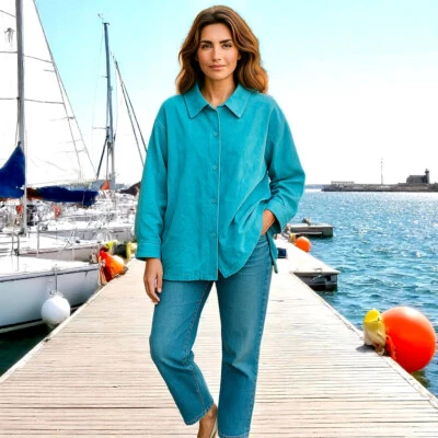 Territories Suede Leather Shirt Jacket Shacket Womens 2X New - Image 1 of 4