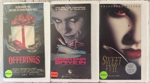 3 VHS Horror Set - Dead End Drive In Offerings Sweet Evil Bridgette Wilson - Picture 1 of 3