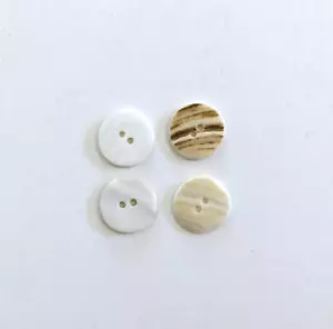 12 Buttons White Iridescent Natural Real Shell 2-Hole Sewing 20 mm #SH38 - Picture 1 of 5
