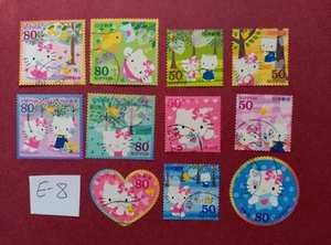HELLO KITTY SANRIO LITTLE TWIN STARS MY MELODY USED JAPAN STAMPS - Picture 1 of 1