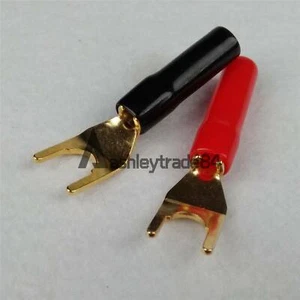 2PCS Binding Posts Terminal Audio Cable Fork Spade Plug Connector - Picture 1 of 3