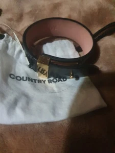 Country Road Leather Gold Chrome cuff engraved clasp - Picture 1 of 10