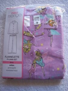 BNIP Girl's Purple Fairies Flannelette Pyjamas Size 4